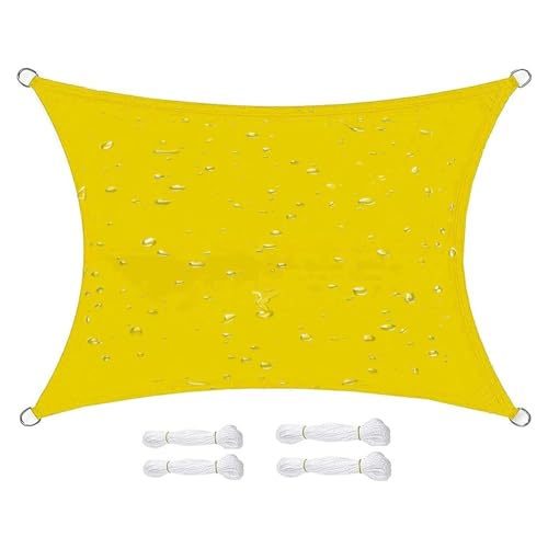 Schattentuch for den Außenbereich, Sonnensegel mit Knopfloch, Sonnenschutz, Winddicht, for Veranda, Deck, Außenbereich, Hinterhof, Terrasse, Balkon(Color:Yellow,Size:13x26ft/4x8m) von MTNBHH