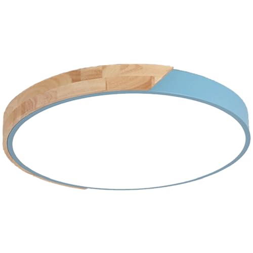 MTNROO Mit Holz Kreative LED-Deckenleuchten Haushaltskreisförmiges Panellicht Macaron Bunte Flache Oberflächenlampe Moderne Personalisierte Beleuchtungskörper Für Schlafzimmer, Wohnzimmer, von MTNROO