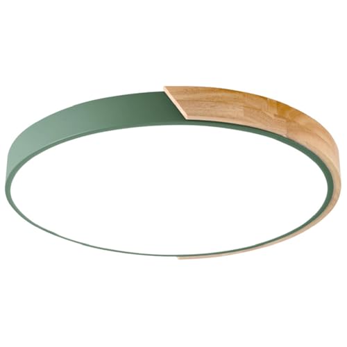 MTNROO Mit Holz Kreative LED-Deckenleuchten Haushaltskreisförmiges Panellicht Macaron Bunte Flache Oberflächenlampe Moderne Personalisierte Beleuchtungskörper Für Schlafzimmer, Wohnzimmer, von MTNROO