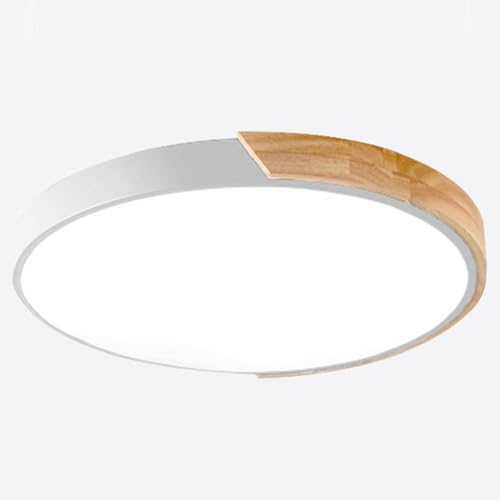 MTNROO Mit Holz Kreative LED-Deckenleuchten Haushaltskreisförmiges Panellicht Macaron Bunte Flache Oberflächenlampe Moderne Personalisierte Beleuchtungskörper Für Schlafzimmer, Wohnzimmer, von MTNROO