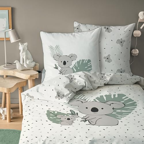 Kinder Bettwäsche Set 135x200 80x80 cm · Koala, weich, hochwertig & hautfreundlich - Bettwäsche für Mädchen, Jungen · 100% Baumwolle von MTOnlinehandel