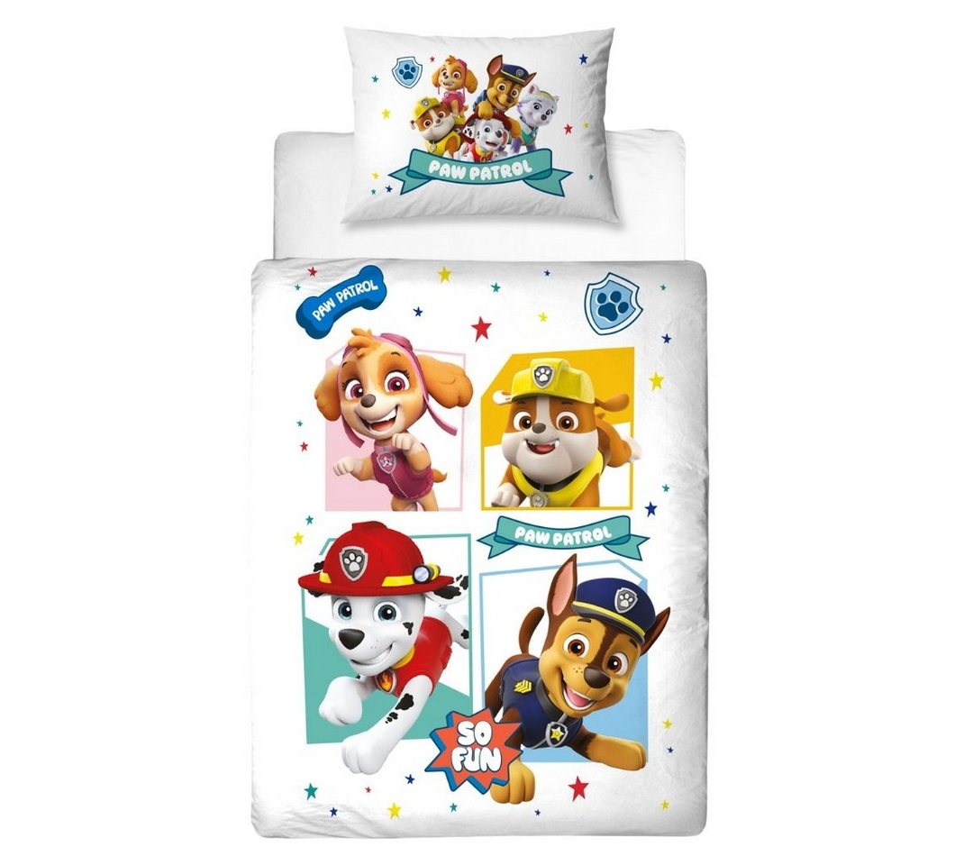 Kinderbettwäsche Paw Patrol 100x135 + 40x60 cm, 100 % Baumwolle, MTOnlinehandel, Renforcé, 2 teilig, Paw Patrol Bettwäsche für Kinder & Baby von MTOnlinehandel