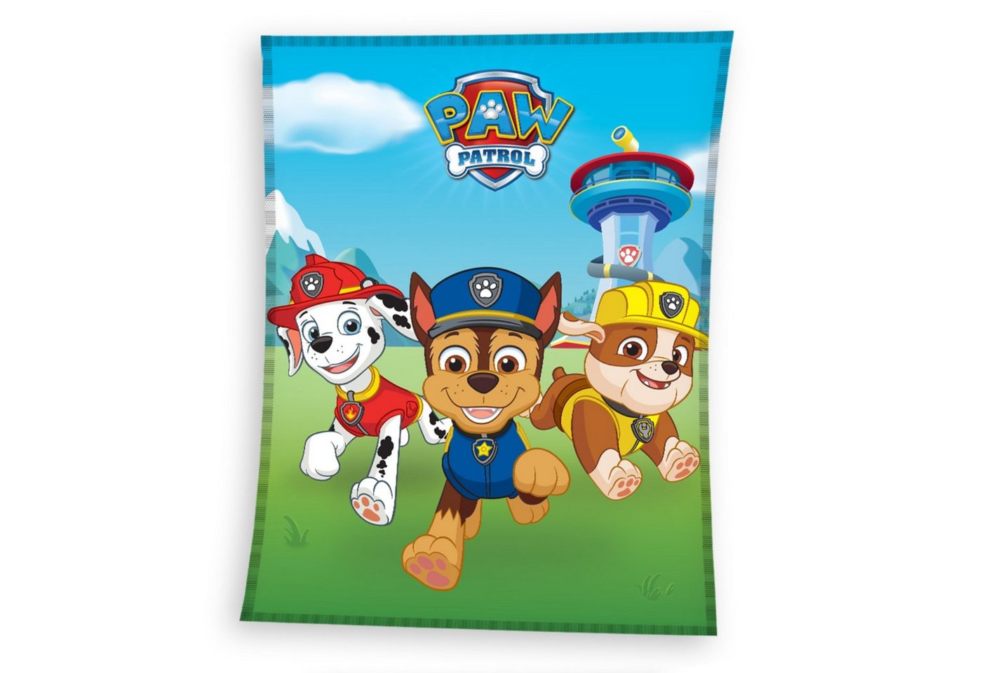 Kinderdecke Paw Patrol 130x170 cm, weich und kuschelig, passend zur Bettwäsche, MTOnlinehandel, Sofadecke Überwurf Plaid für Mädchen und Jungen von MTOnlinehandel