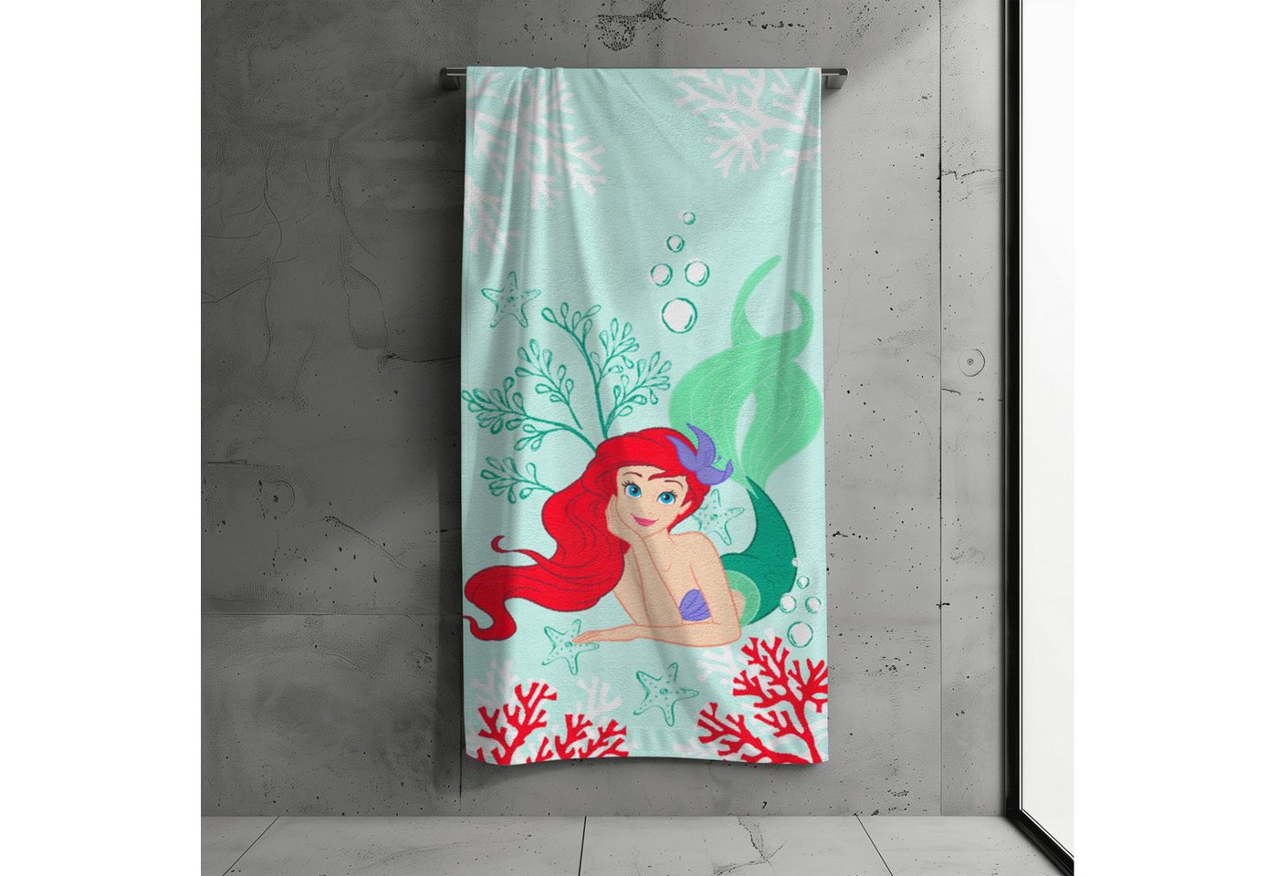 MTOnlinehandel Badetuch Arielle Meerjungfrau 70x140 cm, 100 %, Baumwolle (1-St), Strandtuch Disney's Mermaid Prinzessin von MTOnlinehandel