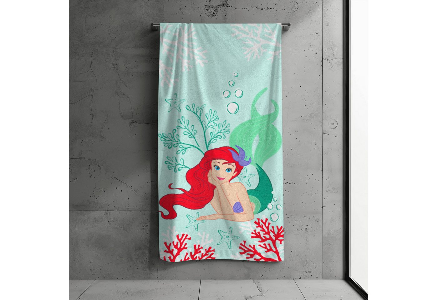 MTOnlinehandel Badetuch Arielle Meerjungfrau 70x140 cm, 100% Baumwolle (1-St), Strandtuch Disney's Mermaid Prinzessin von MTOnlinehandel