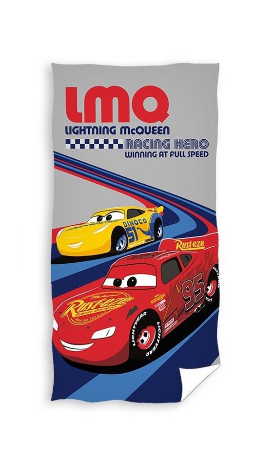 MTOnlinehandel Badetuch Cars 70x140 cm, 100 % Baumwolle, Disney's Cars Auto Lightning McQueen, Baumwolle (1-St), Bade- / Strandtuch für Kinder von MTOnlinehandel