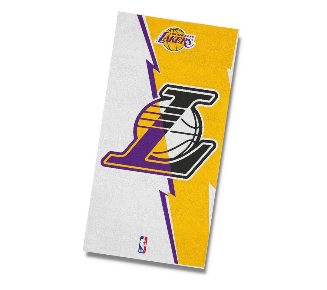 MTOnlinehandel Badetuch LA Lakers 70x140 cm, 100% Baumwolle, Duschtuch / Strandtuch Fanartikel, (1-St), Basketball NBA Team, weich & flauschig von MTOnlinehandel