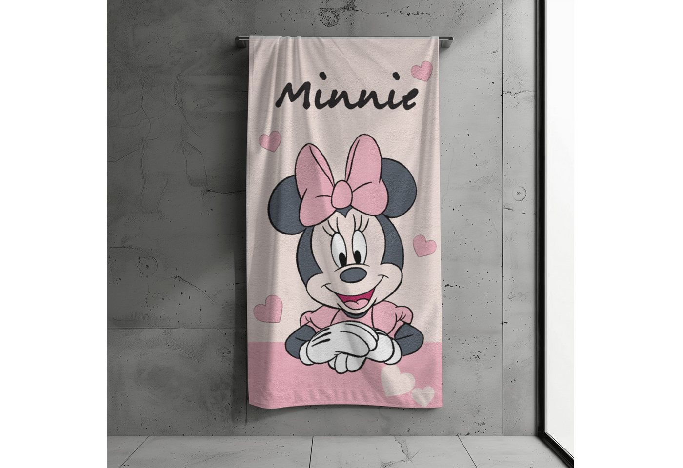 MTOnlinehandel Badetuch Minnie Mouse 70x140 cm, 100 %, Baumwolle (1-St), Strandtuch Disney's Minnie Maus von MTOnlinehandel