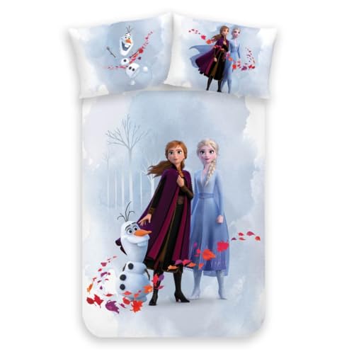 MTOnlinehandel Bettwäsche 100x135 40x60 Baumwolle · Flanell Biber Frozen Die Eiskönigin Babybettwäsche Kinderbettwäsche für Mädchen · 1 Kissenbezug 40x60 + 1 Bettbezug 100x135 cm - Anna & ELSA von MTOnlinehandel