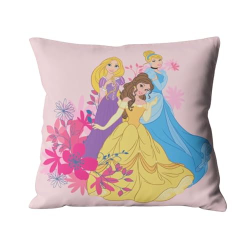 MTOnlinehandel Deko-Kissen für Kinder & Teenager 40x40, weich, kuschelig, für Disney Prinzessinnen in rosa, Fanartikel ideal für Kinderbett, Sofa, Leseecke oder Auto (Princess) von MTOnlinehandel