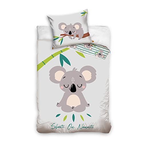 MTOnlinehandel Koala Bettwäsche 135x200 80x80 Baumwolle · Tiere Kinder-Bettwäsche für Mädchen und Jungen Teenager-Bettwäsche Chiller · Bettwäsche-Set von MTOnlinehandel