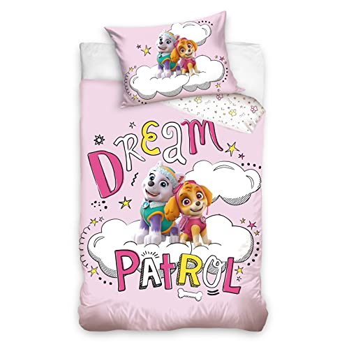 Paw Patrol Bettwäsche 100x135 40x60 Baumwolle · Babybettwäsche Kinderbettwäsche für Mädchen und Jungen · rosa · Mädchenbettwäsche von MTOnlinehandel