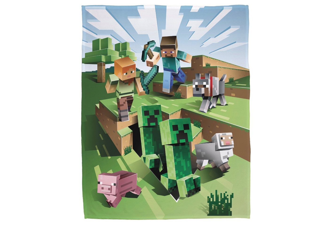 Wohndecke Minecraft 160x200 cm, Sofadecke für Gaming Fans der Spielkonsole, MTOnlinehandel, Fleece-Decke, Überwurf, kuschelweich, passend zur Bettwäsche Wohndecke Minecraft 160x200 cm, Sofadecke für Gaming Fans der Spielkonsole, MTOnlinehandel, Fleece-Decke, Überwurf, kuschelweich, passend zur Bettwäsche von MTOnlinehandel
