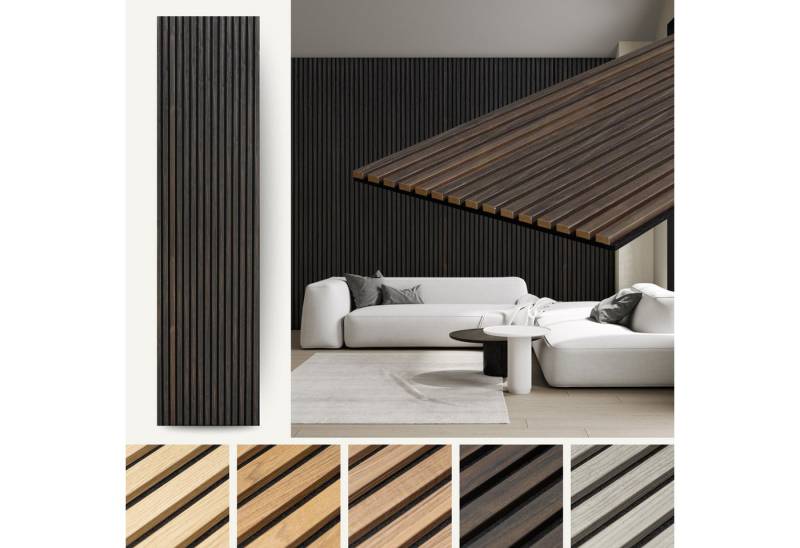 MTP Online-Shop GmbH Wandpaneel Eiche Schokobraun - 240x60cm, Schallabsorption & modernes Design von MTP Online-Shop GmbH