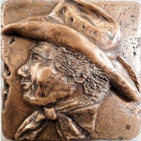 Western Bronze | Cowboy 4 Zoll X Dekorative Metallwandfliese von MTPortrait