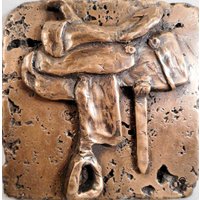 Western Bronze | Saddle 4 Zoll X Dekorative Metallwandfliese von MTPortrait