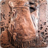Western Copper | Chaps 4 "x4" Dekorative Metallwandfliese von MTPortrait