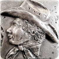 Western Pewter | Cowboy 10 X cm Dekorative Metallwandfliese von MTPortrait