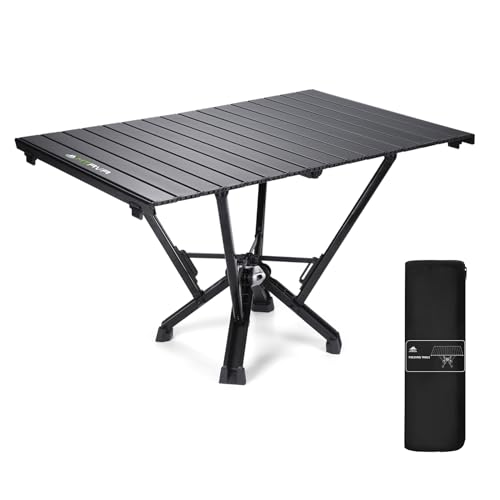 MTRVR Klappbarer Campingtisch, Stabiler Aluminium-Tisch, faltbar, Tragkraft 50 kg, Outdoor-Beistelltisch, Kleiner tragbarer Tisch mit Tragetasche für Grill, Picknick, Terrasse, Arbeit, Festival, 84,1 von MTRVR