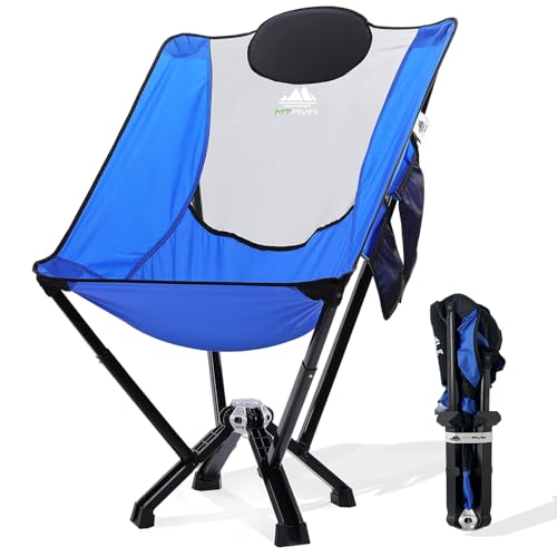 MTRVR Klappbarer Campingstuhl mit hoher Rückenlehne, einteiliger Aluminiumrahmen, unterstützt 272 kg längere Haltbarkeit, tragbarer Campingstuhl für Strand, Outdoor-Sport, Reisen (blau) von MTRVR