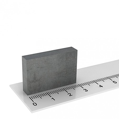 10 x Ferrit Quadermagnet 30x20x6 mm, Hochtemperatur Magnet bis 250°C, auch für den Außenbereich geeignet von MTS Magnete