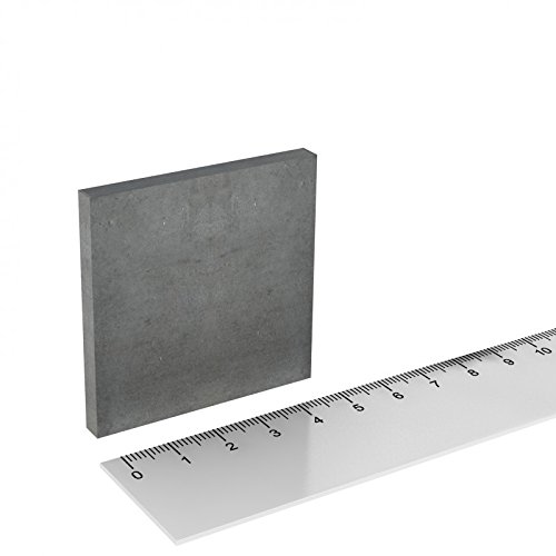 10 x Ferrit Quadermagnet 50x50x5 mm, für den Außeneinsatz geeignet, Hochtemperatur Quader bis zu 250°C von MTS Magnete