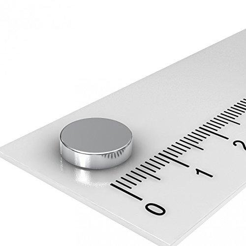 10 x Neodym Scheiben Magnet, 10 x 2.5 mm, Grade N42, vernickelt, Supermagnet zum Basteln, für die Werkstatt von MTS Magnete