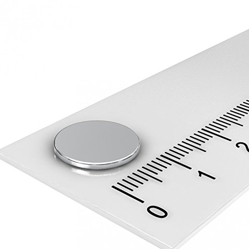 10 x Neodym Scheiben Magnet, 12 x 1 mm, vernickelt, Grade N42, sehr flach, zum Basteln von MTS Magnete