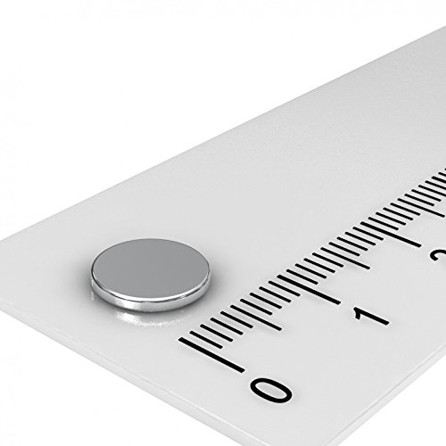 10 x Neodym Scheiben Magnet 8x0.75 mm vernickelt Grade N35 magnetisiert durch 0.75 mm von MTS Magnete