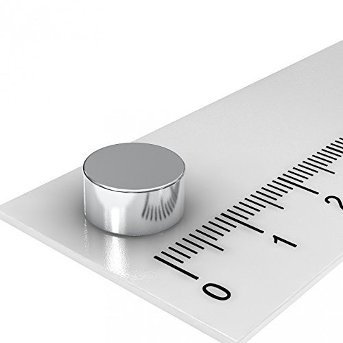 100 x Neodym Scheiben Magnet, 10 x 5 mm, vernickelt, Grade N52, universal Magnet, axial magnetisiert von MTS Magnete