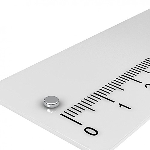 100 x Neodym Scheiben Magnet, 3 x 1 mm, Grade N48, vernickelt, Mini Magnet für Modellbau und Pinnwand von MTS Magnete