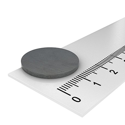 10x Ferrit Scheibenmagnet 20 x 1.5 mm, Hochtemperatur Magnet Scheibe, geeignet für Temperaturen bis 250°C von MTS Magnete