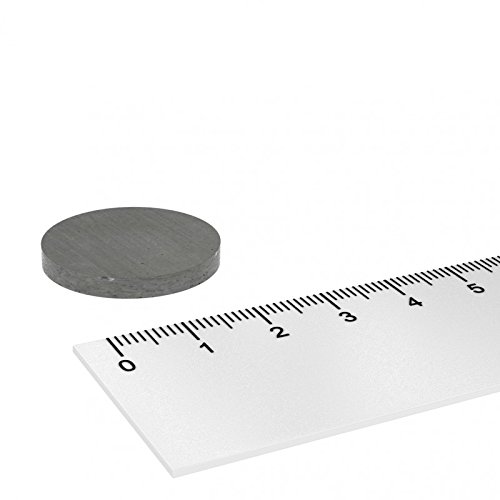 10x Ferrit Scheibenmagnet 25 x 3 mm, Hochtemperatur Magnet Scheibe, geeignet für Temperaturen bis 250°C von MTS Magnete