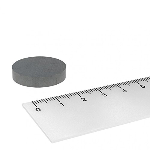 20 x Ferrit Scheibenmagnet 25x5 mm, Hochtemperatur Magnet Scheibe, geeignet für Temperaturen bis 250°C von MTS Magnete