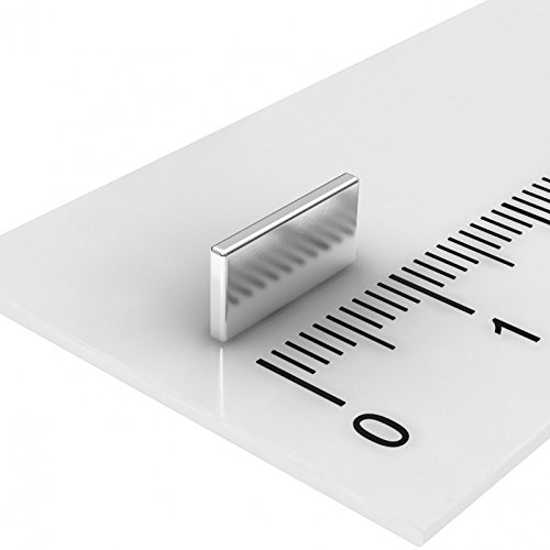 20 x Neodym Quadermagnet 10x5x1 mm Grade N35 Nickel von MTS Magnete