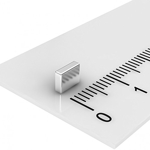 20 x Neodym Quadermagnet 5 x 4 x 1.5 mm, Grade N48, vernickelt, ideal für Modellflugzeuge von MTS Magnete