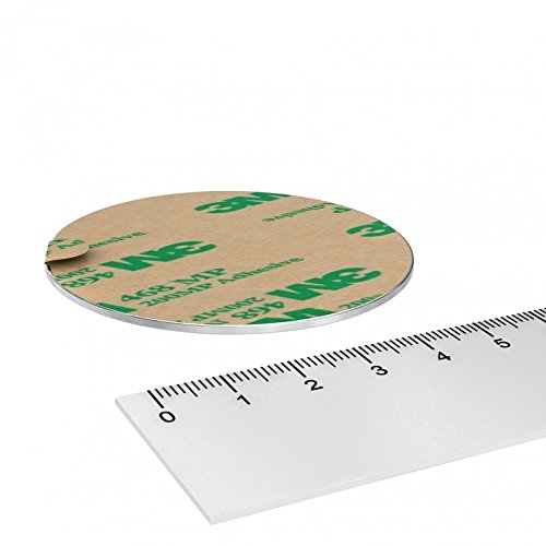 20x Metall Platte 60 x 1.5 mm mit 3M Doppelklebeband, Magnet Haftgrund selbstklebend, Magnet Zubehör, Haftscheibe von MTS Magnete