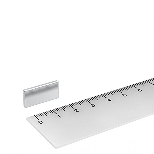 5 x Neodym Quadermagnet, 20 x 10 x 2 mm, Grade N48, Nickel, für Industrie, Handwerk oder Werkstatt von MTS Magnete