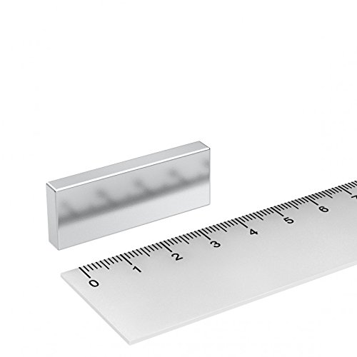 5 x Neodym Quadermagnet 40 x 15 x 5 mm, Grade N45, Nickel, starker Magnet für Haushalt oder Industrie von MTS Magnete