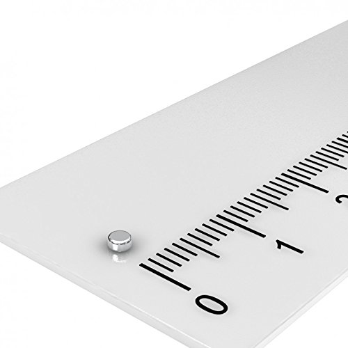 50 x Neodym Scheiben Magnet, 2 x 1 mm, vernickelt, Grade N45, starker Minimagnet von MTS Magnete