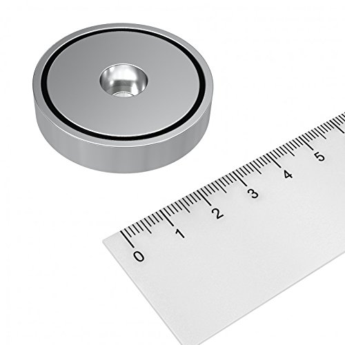 Neodym Topfmagnet Ø 42 mm, Topfmagnet mit zylindrischer Bohrung von MTS Magnete