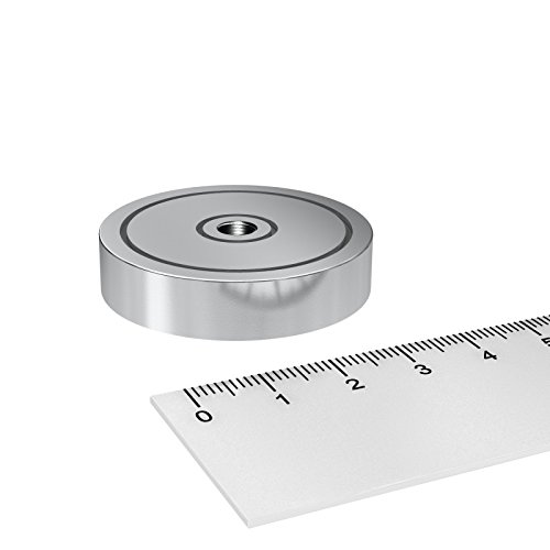 Neodym Topfmagnet in Kunststoff eingebettet 40x8 mm mit Innengewinde M6 von MTS Magnete