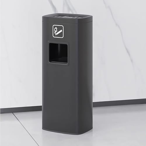 Aschenbecher für Draussen,Außen Edelstahl Abfalleimer,Standaschenbecher für Draußen Outdoor,Verdickter Boden, Doppelrohrdesign,für Veranda, Hinterhof, Garage, Hotel.(Nero,23 * 18.5 * 68.5cm) von MTSYXYM