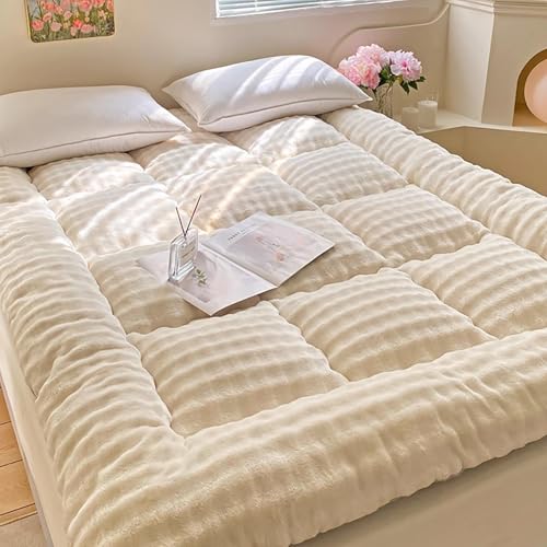 MTSYXYM Japanische Futon Matratze, Faltbare Aufrollbare Futon-Matratze, Zusammenklappbares Futon-Japanisches Tatami, weich und bequem, für Sofa, Liege, Couch, Gästeschlafsaal.(Beige,120x200x10CM) von MTSYXYM