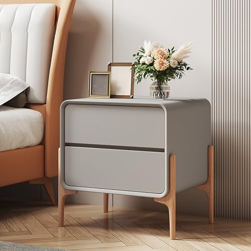 Weißer Nachttisch, Beistelltisch für Schlafzimmer, Nachttisch für kleine Räume, einfach zu montieren, Einsteck- und Zapfenstruktur, großes Stauraumvolumen. (Color : Gray, Size : 50x40x50cm) von MTSYXYM