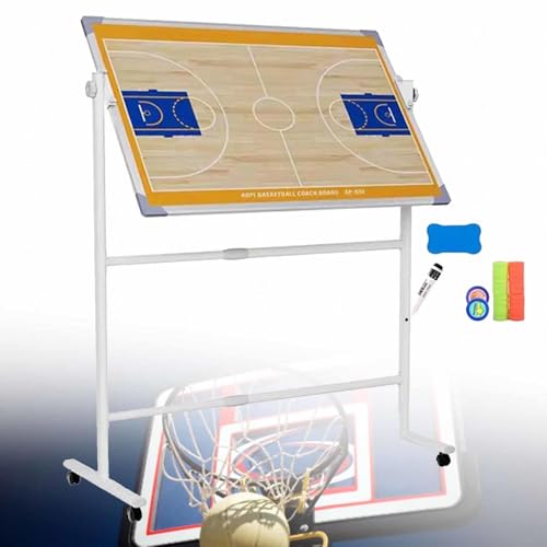 100 cm große Basketball-Trainingstafel, magnetisches, trocken abwischbares Klemmbrett, doppelseitiges Whiteboard mit Rollen für Strategieplanung und Training 100 cm große Basketball-Trainingstafel, magnetisches, trocken abwischbares Klemmbrett, doppelseitiges Whiteboard mit Rollen für Strategieplanung und Training von MTTXY