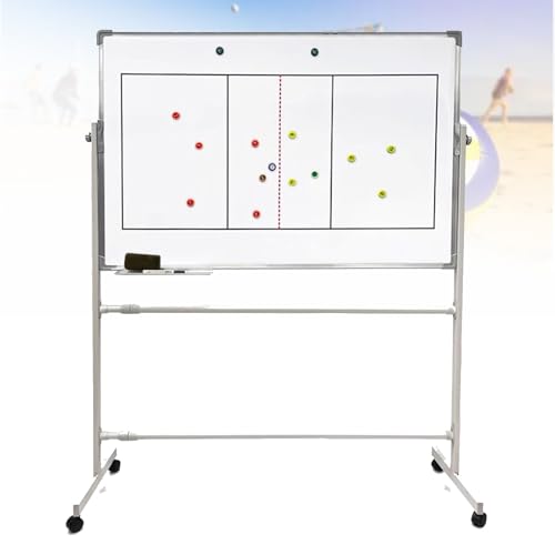 120 cm großes Volleyball-Coaching-Board, doppelseitige magnetische Klemmbretter, trocken abwischbares Whiteboard mit Rädern für die Strategieplanung 120 cm großes Volleyball-Coaching-Board, doppelseitige magnetische Klemmbretter, trocken abwischbares Whiteboard mit Rädern für die Strategieplanung von MTTXY