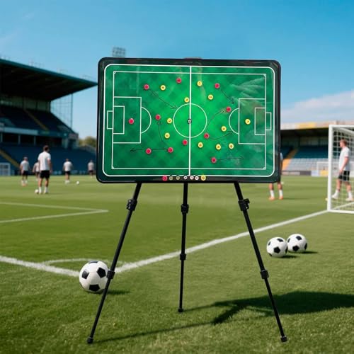 40 x 60 cm magnetisches Coaching-Board, doppelseitiges Fußball-Taktik-Board mit magnetischem Marker, Stift, Trockenlöscher, Stativständer und Tragetasche, komplettes Fußballfeld-Layout 40 x 60 cm magnetisches Coaching-Board, doppelseitiges Fußball-Taktik-Board mit magnetischem Marker, Stift, Trockenlöscher, Stativständer und Tragetasche, komplettes Fußballfeld-Layout von MTTXY