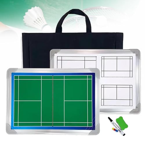 Badminton-Coaching-Board, 45 x 32 cm, doppelseitiges magnetisches Badminton-Clipboard zum Trockenlöschen, tragbar und langlebig für Wettkämpfe und Training Badminton-Coaching-Board, 45 x 32 cm, doppelseitiges magnetisches Badminton-Clipboard zum Trockenlöschen, tragbar und langlebig für Wettkämpfe und Training von MTTXY