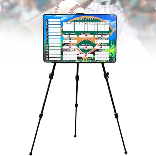 Baseball-Klemmbrett für Trainer, 60 x 40 cm großes magnetisches Baseball-Aufstellungsbrett, doppelseitiges Design mit 2 wasserbasierten Stiften für Unterricht/Wettkampf,WithStand Baseball-Klemmbrett für Trainer, 60 x 40 cm großes magnetisches Baseball-Aufstellungsbrett, doppelseitiges Design mit 2 wasserbasierten Stiften für Unterricht/Wettkampf,WithStand von MTTXY